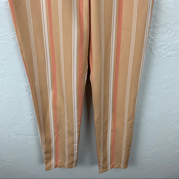 Nasty Gal highwaist pinstripe coral trousers 6 - Picture 6 of 10